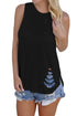 Sexy Black Laser Cut Detail Tank Top